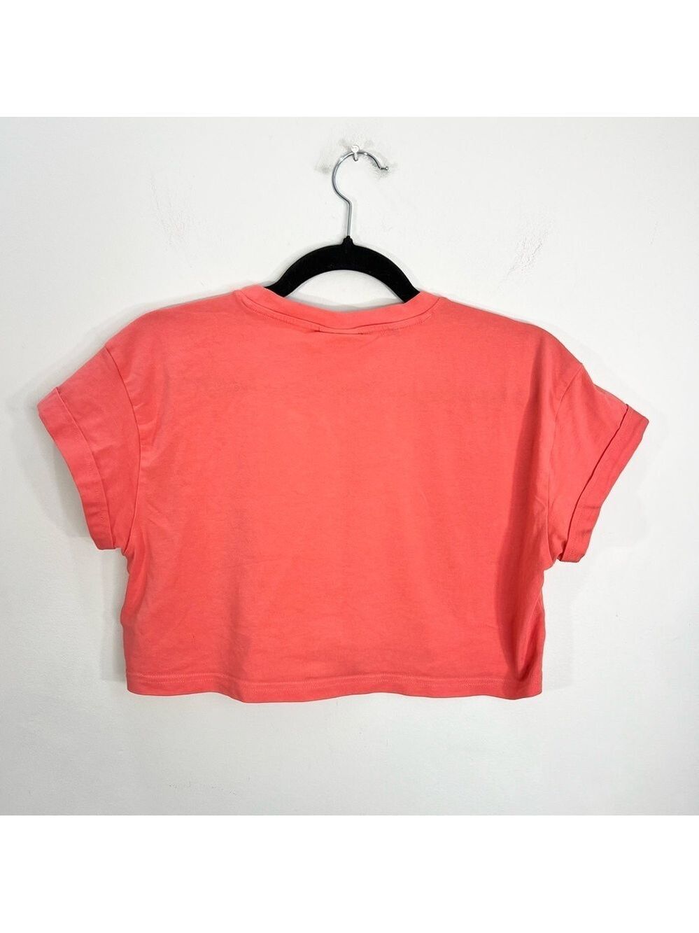 Gymshark watermelon pink white cropped spell out workout athletic shirt S - Picture 5 of 13